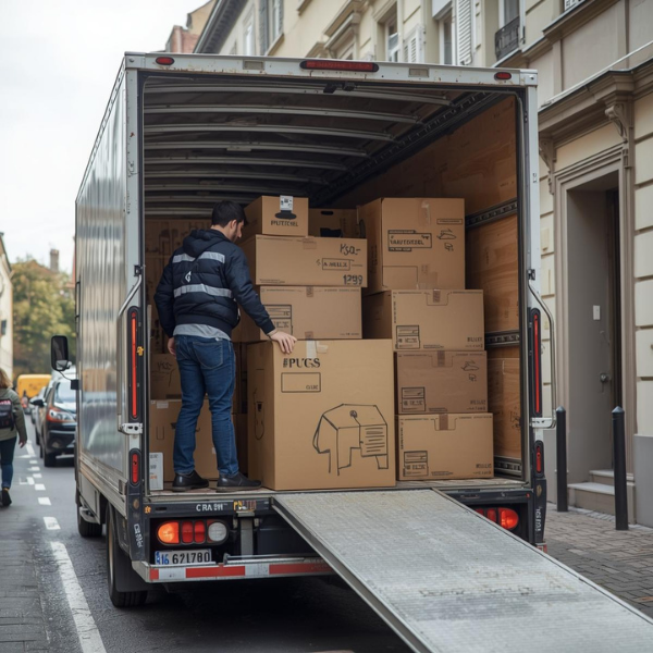 Déménagement d’un appartement à Bruxelles avec cartons et meubles protégés